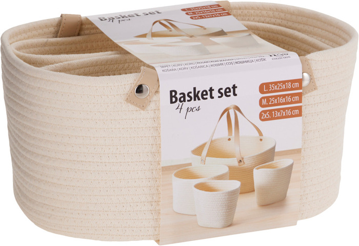 Korgset Vit 4-pack